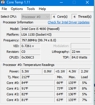 cpu core temp monitor