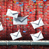emails flying into brick wall