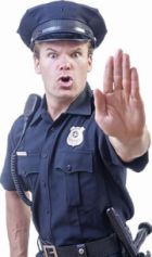 Cop stopping with hand