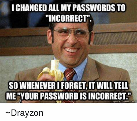 Incorrect passwords