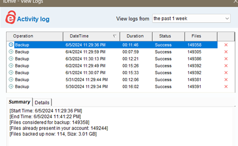 iDrive Logs