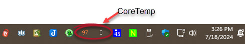 coretemp in system tray