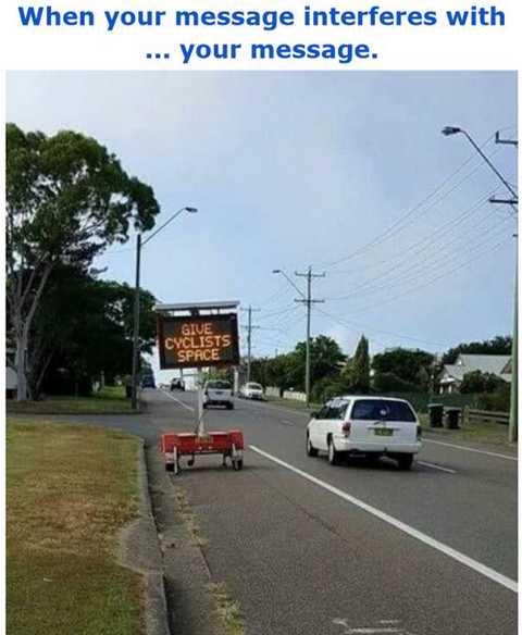 cyclists can't get by