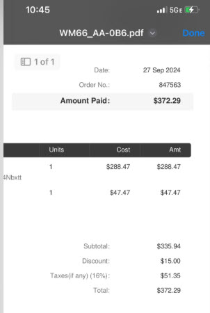 Example Scam Text message