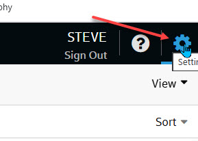 Xfinity email setting gear