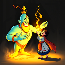 Genie granting a wish