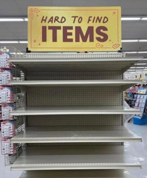 empty shelves