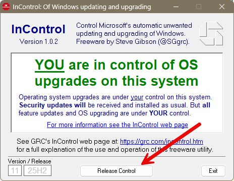 GRC's InControl program