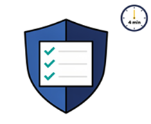 Shield with checkboxes and 4 minute timer